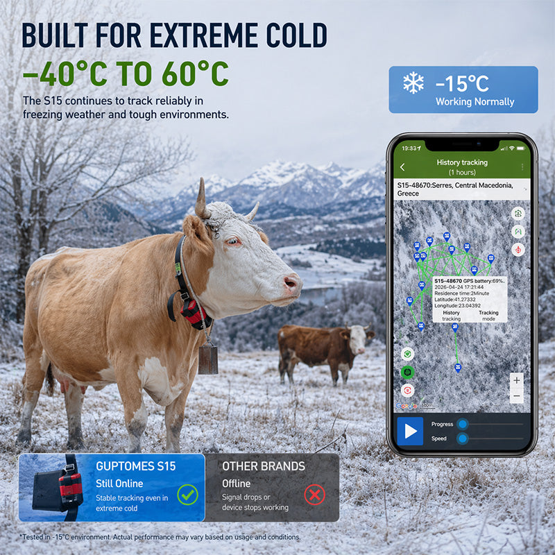 30000mAh Battery Rugged Cattle GPS Tracker With GPS BDS WIFI Multi Positioning