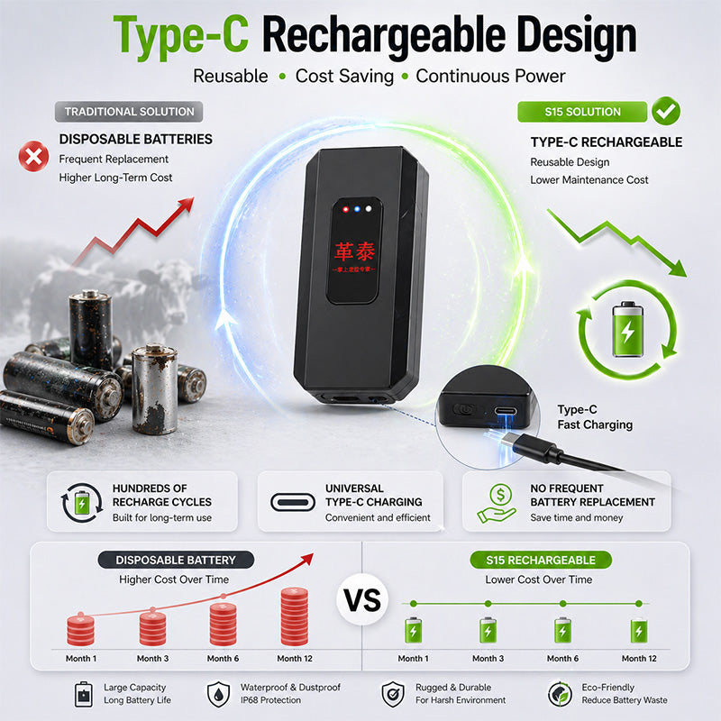 30000mAh Battery Rugged Cattle GPS Tracker With GPS BDS WIFI Multi Positioning