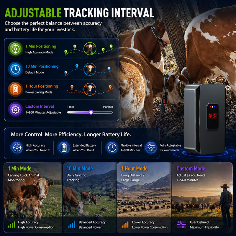 30000mAh Battery Rugged Cattle GPS Tracker With GPS BDS WIFI Multi Positioning